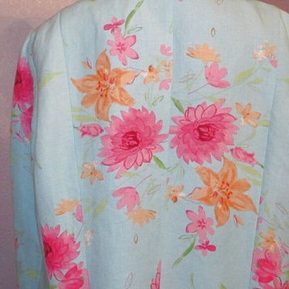 Emma James Womens Linen Blend Blazer Plus Size 18W Jacket Pockets Cottagecore - Picture 12 of 12